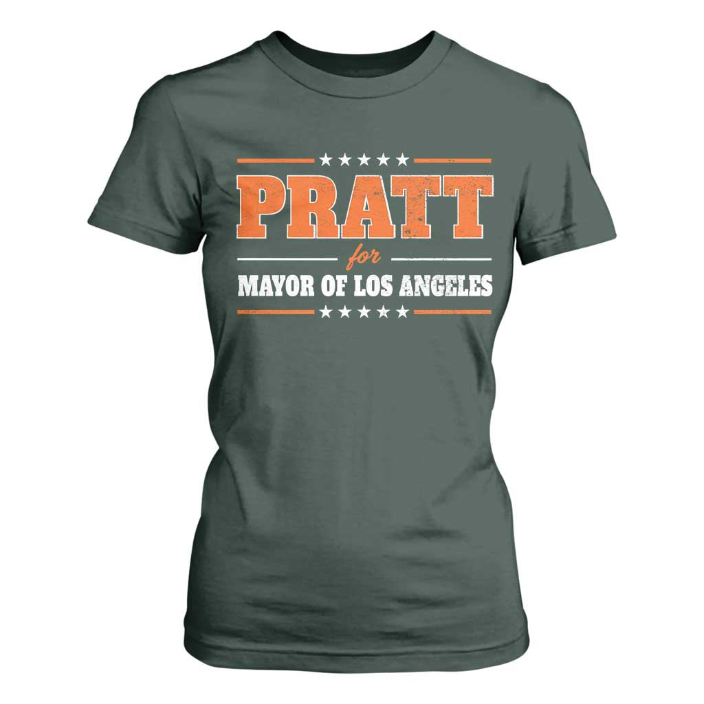 Pratt For Mayor Of Los Angeles T Shirt For Women LA Mayoral Election US Political TS11 Dark Forest Green Print Your Wear