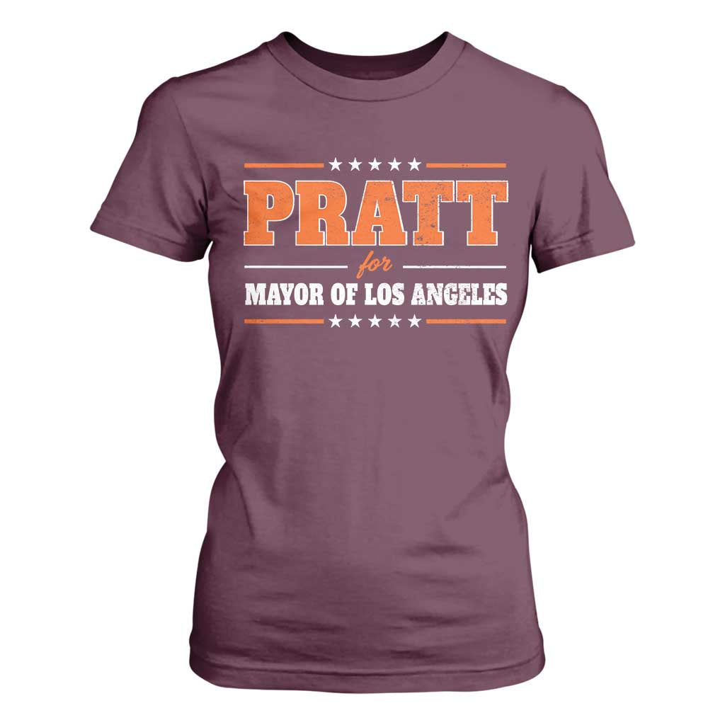 Pratt For Mayor Of Los Angeles T Shirt For Women LA Mayoral Election US Political TS11 Maroon Print Your Wear