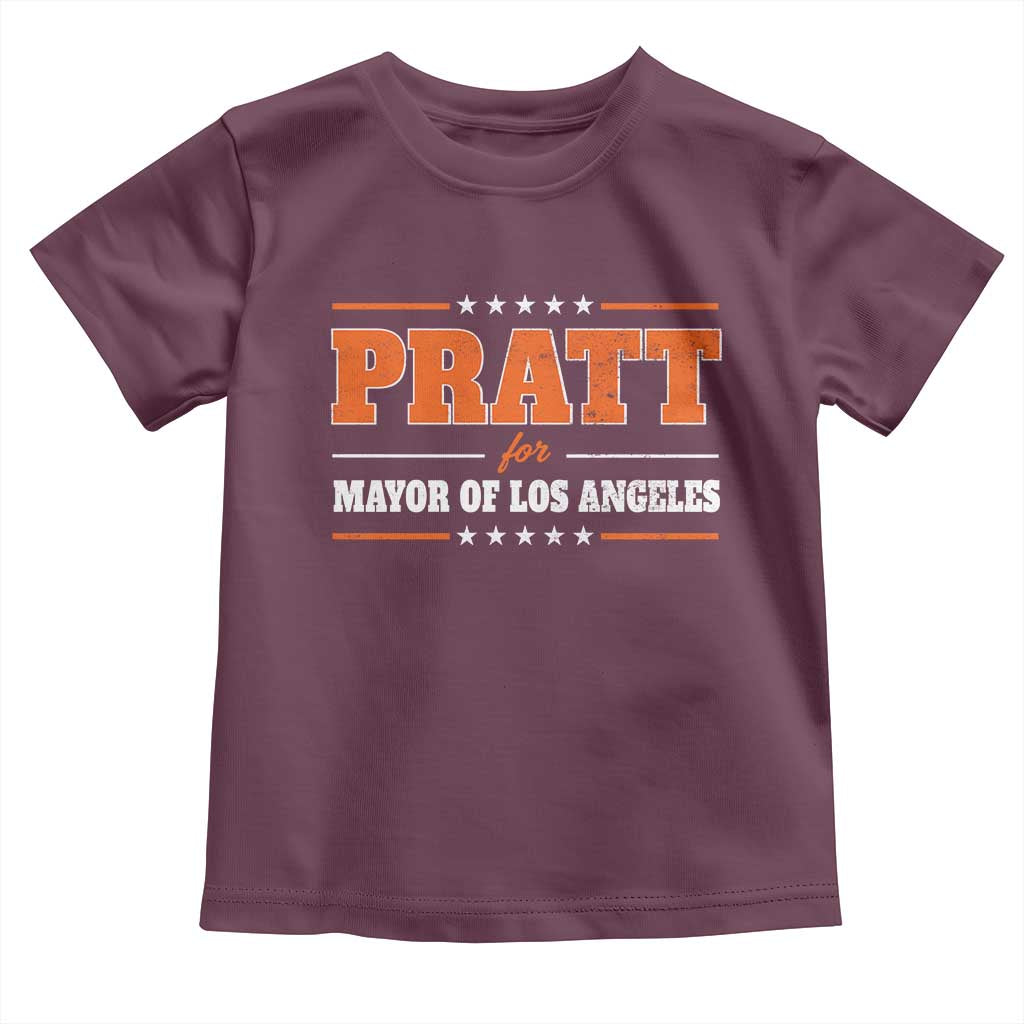 Pratt For Mayor Of Los Angeles Toddler T Shirt LA Mayoral Election US Political TS11 Maroon Print Your Wear