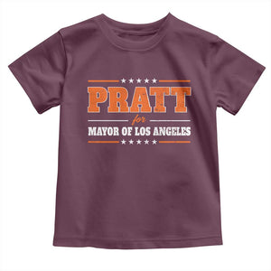 Pratt For Mayor Of Los Angeles Toddler T Shirt LA Mayoral Election US Political TS11 Maroon Print Your Wear