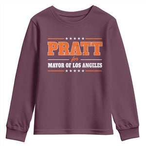 Pratt For Mayor Of Los Angeles Youth Sweatshirt LA Mayoral Election US Political TS11 Maroon Print Your Wear
