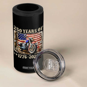 250 Years Of Freedom Motorcycle Patriotic Biker 1776 2026 4 in 1 Can Cooler Tumbler TS11 Print Your Wear