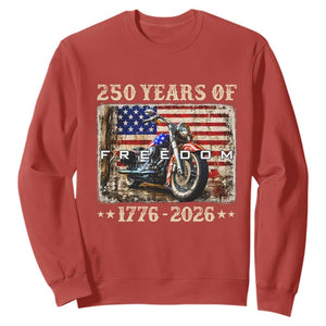 250 Years Of Freedom Motorcycle Patriotic Biker 1776 2026 Sweatshirt