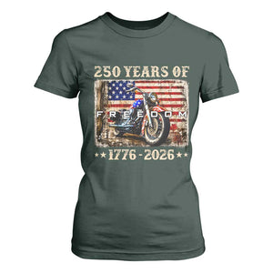 250 Years Of Freedom Motorcycle Patriotic Biker 1776 2026 T Shirt For Women