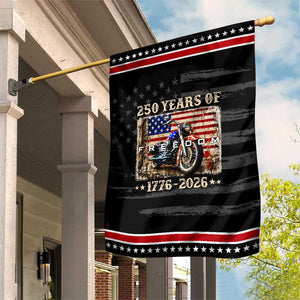 250 Years Of Freedom Motorcycle Patriotic Biker 1776 2026 Patriotic Garden Flag