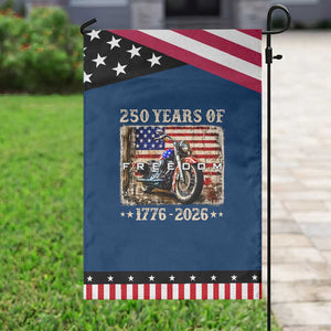 250 Years Of Freedom Motorcycle Patriotic Biker 1776 2026 Patriotic Garden Flag