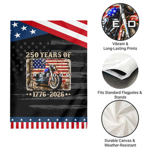 250 Years Of Freedom Motorcycle Patriotic Biker 1776 2026 Patriotic Garden Flag