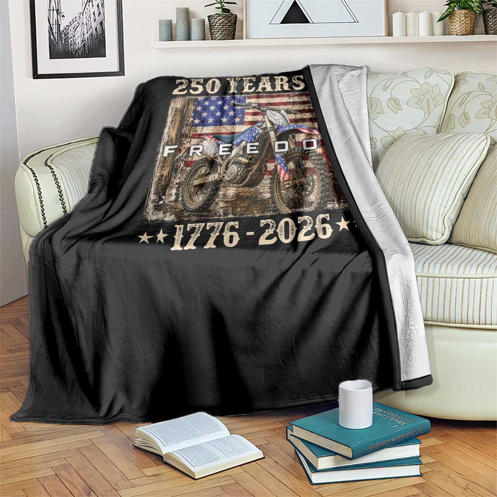 250 Years Of Freedom Dirt Bike Motocross 1776 2026 Throw Blanket