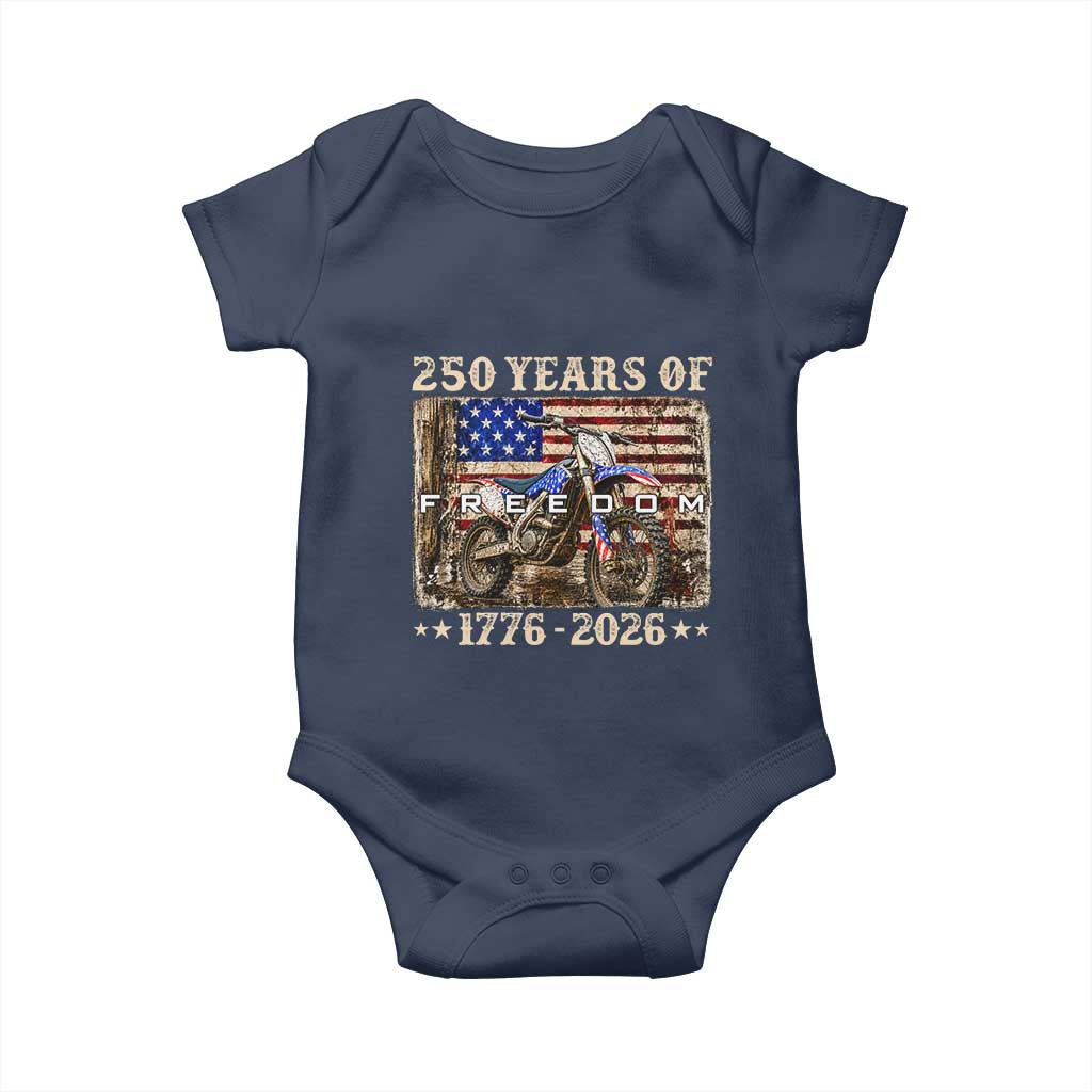 250 Years Of Freedom Dirt Bike Motocross 1776 2026 Baby Onesie