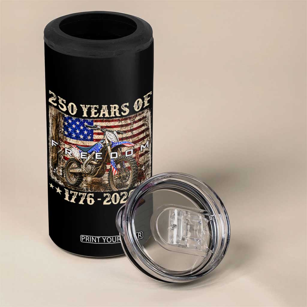 250 Years Of Freedom Dirt Bike Motocross 1776 2026 4 in 1 Can Cooler Tumbler TS11 Print Your Wear