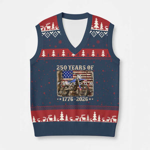 250 Years Of Freedom Dirt Bike Motocross 1776 2026 V-Neck Knit Sweater Vest