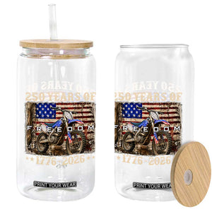 250 Years Of Freedom Dirt Bike Motocross 1776 2026 Glass Can