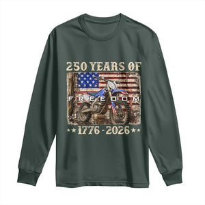 250 Years Of Freedom Dirt Bike Motocross 1776 2026 Long Sleeve Shirt