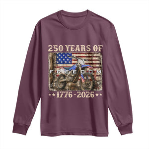 250 Years Of Freedom Dirt Bike Motocross 1776 2026 Long Sleeve Shirt