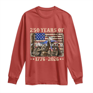 250 Years Of Freedom Dirt Bike Motocross 1776 2026 Long Sleeve Shirt