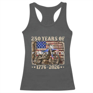 250 Years Of Freedom Dirt Bike Motocross 1776 2026 Racerback Tank Top