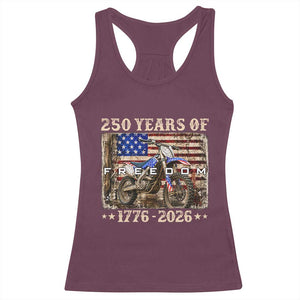 250 Years Of Freedom Dirt Bike Motocross 1776 2026 Racerback Tank Top