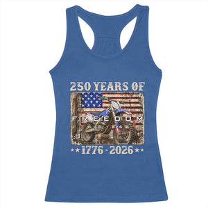 250 Years Of Freedom Dirt Bike Motocross 1776 2026 Racerback Tank Top