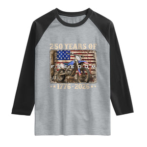 250 Years Of Freedom Dirt Bike Motocross 1776 2026 Raglan Shirt