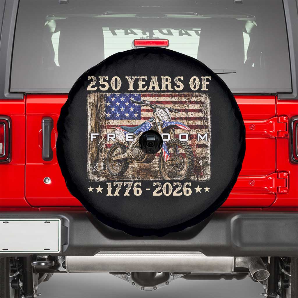 250 Years Of Freedom Dirt Bike Motocross 1776 2026 Spare Tire Cover TS11 Black Print Your Wear