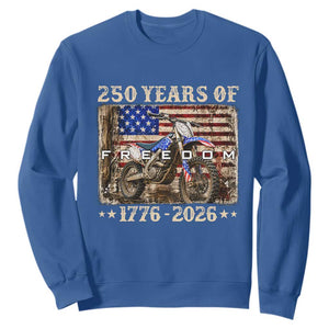 250 Years Of Freedom Dirt Bike Motocross 1776 2026 Sweatshirt