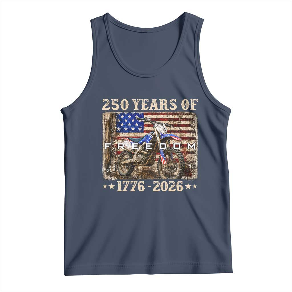 250 Years Of Freedom Dirt Bike Motocross 1776 2026 Tank Top