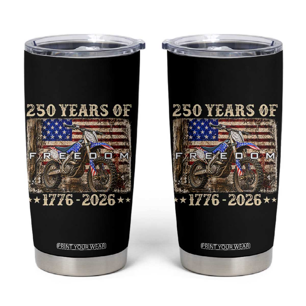 250 Years Of Freedom Dirt Bike Motocross 1776 2026 Tumbler Cup