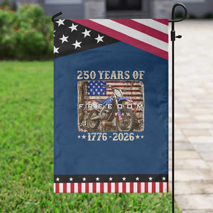 250 Years Of Freedom Dirt Bike Motocross 1776 2026 Patriotic Garden Flag TS11 Classic Blue Black Print Your Wear