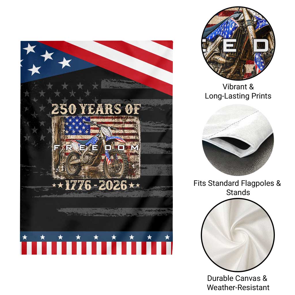 250 Years Of Freedom Dirt Bike Motocross 1776 2026 Patriotic Garden Flag TS11 Print Your Wear