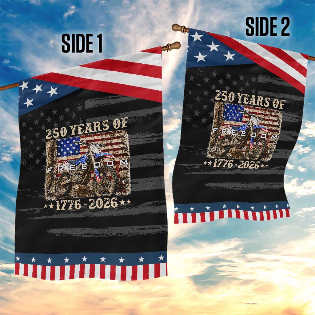 250 Years Of Freedom Dirt Bike Motocross 1776 2026 Patriotic Garden Flag TS11 Print Your Wear