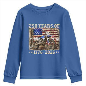 250 Years Of Freedom Dirt Bike Motocross 1776 2026 Youth Sweatshirt
