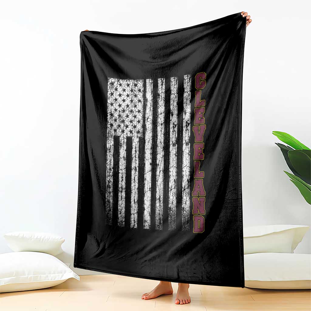 Cleveland Ohio State Pride Vintage American Flag Throw Blanket Vintage American Flag Ohio State Pride TS11 Print Your Wear