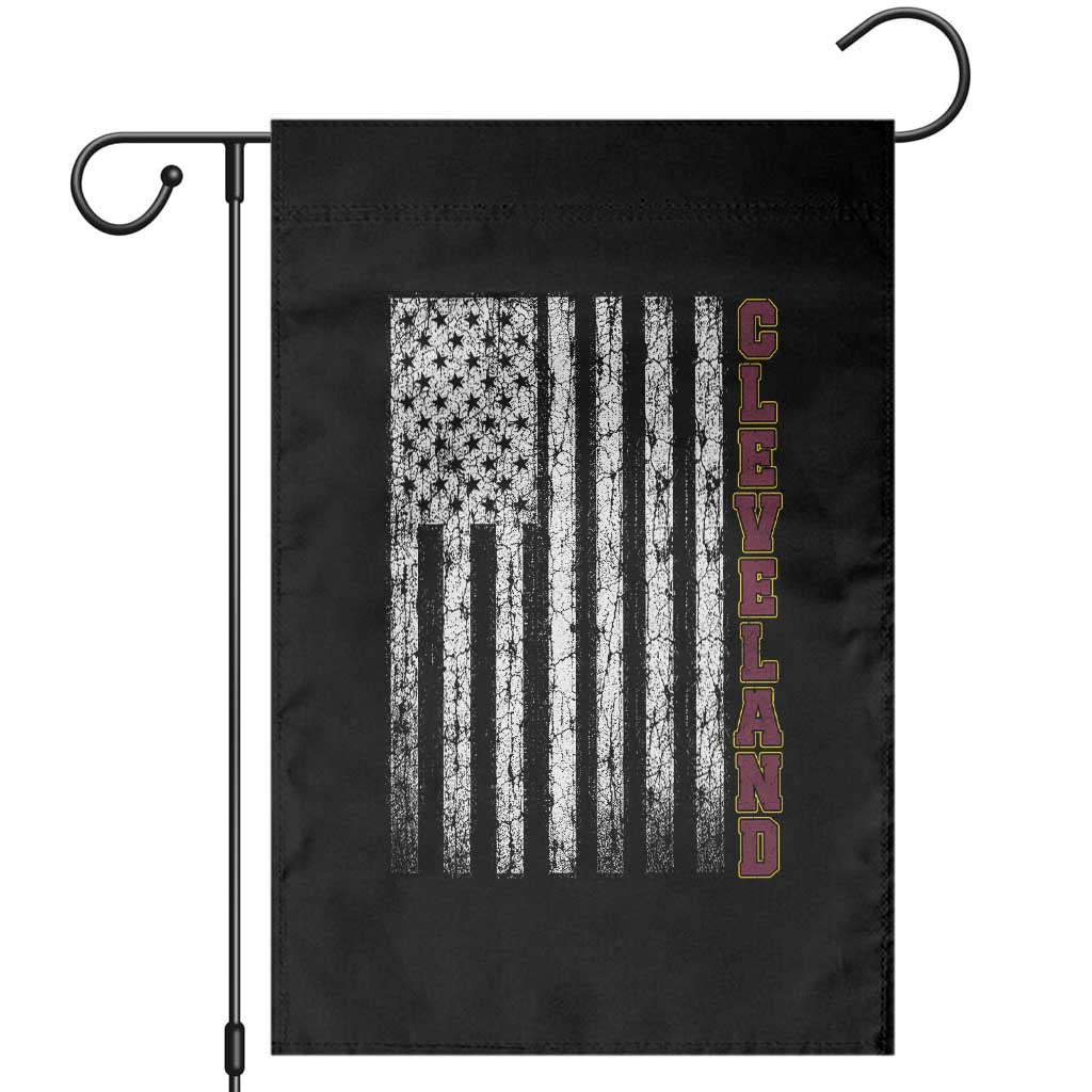 Cleveland Ohio State Pride Vintage American Flag Garden Flag Vintage American Flag Ohio State Pride TS11 Black Print Your Wear