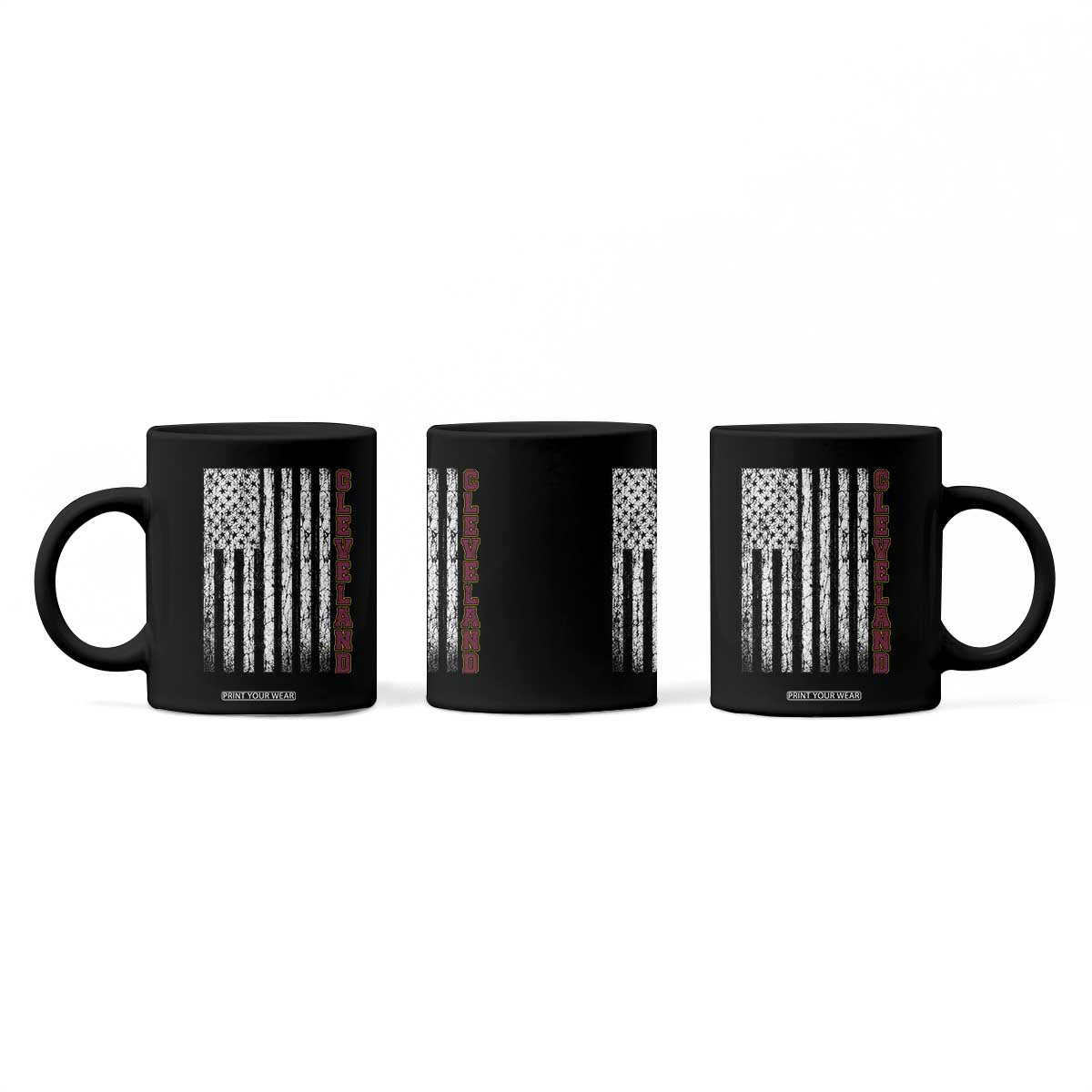 Cleveland Ohio State Pride Vintage American Flag Coffee Mug Vintage American Flag Ohio State Pride TS11 Print Your Wear