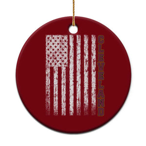 Cleveland Ohio State Pride Vintage American Flag Ceramic Ornament Vintage American Flag Ohio State Pride TS11 1pc Red Print Your Wear