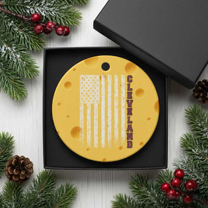 Cleveland Ohio State Pride Vintage American Flag Ceramic Ornament Vintage American Flag Ohio State Pride TS11 1pc Yellow Cheese Print Your Wear