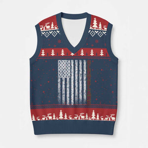 Cleveland Ohio State Pride Vintage American Flag V-Neck Knit Sweater Vest Vintage American Flag Ohio State Pride TS11 Navy Red Print Your Wear