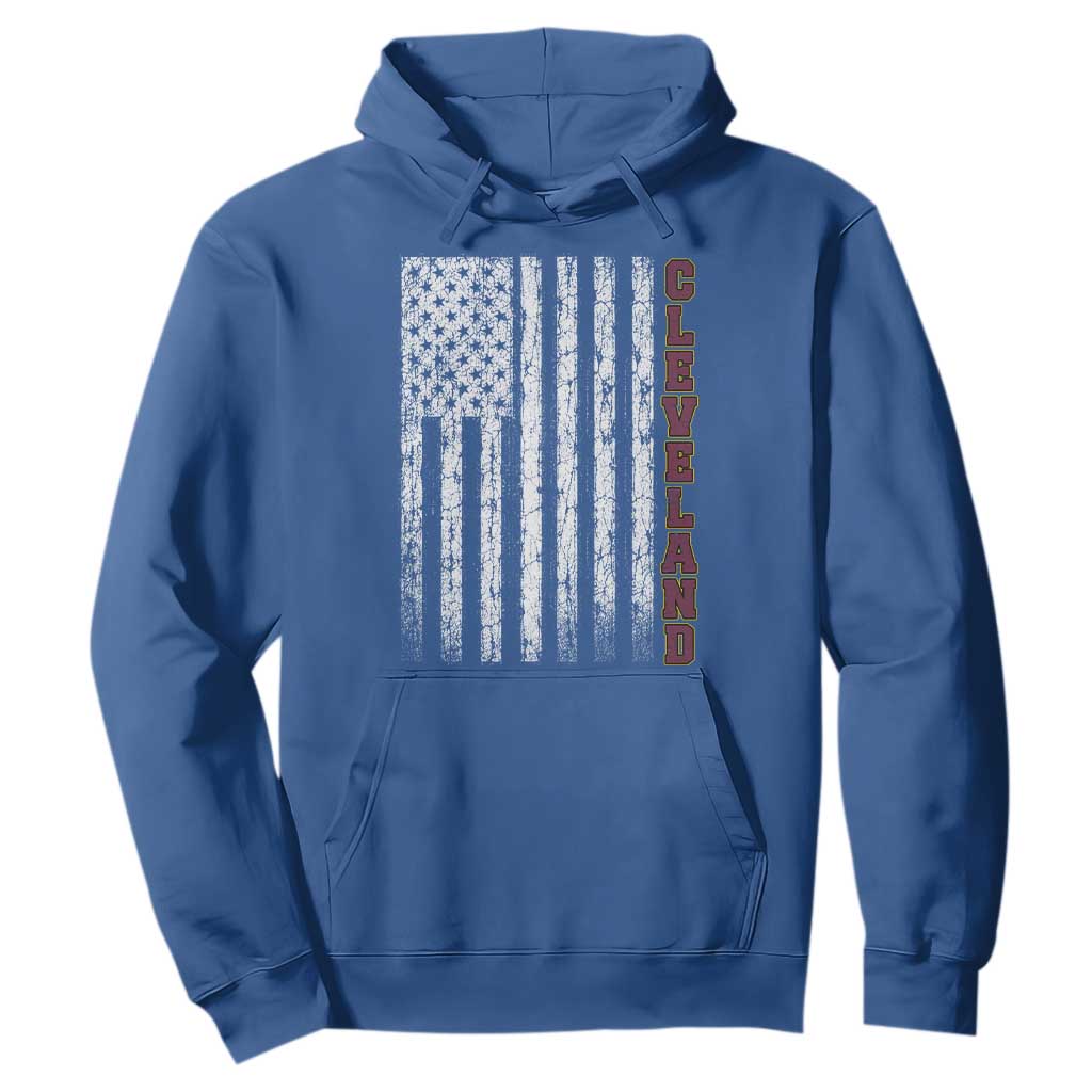 Cleveland Ohio State Pride Vintage American Flag Hoodie Vintage American Flag Ohio State Pride TS11 Royal Blue Print Your Wear