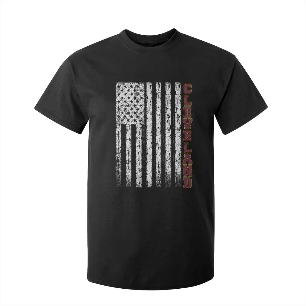 Cleveland Ohio State Pride Vintage American Flag T Shirt For Kid Vintage American Flag Ohio State Pride TS11 Black Print Your Wear