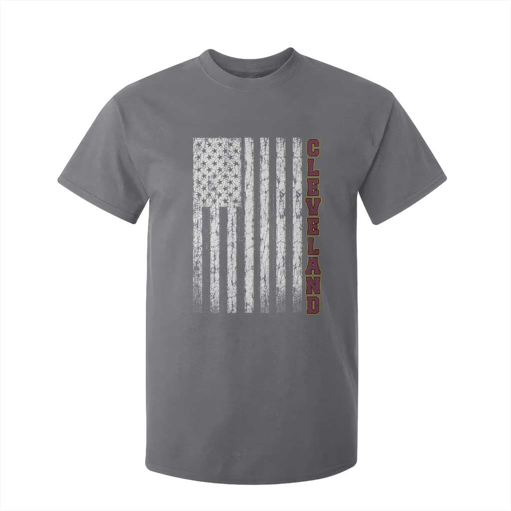 Cleveland Ohio State Pride Vintage American Flag T Shirt For Kid Vintage American Flag Ohio State Pride TS11 Charcoal Print Your Wear