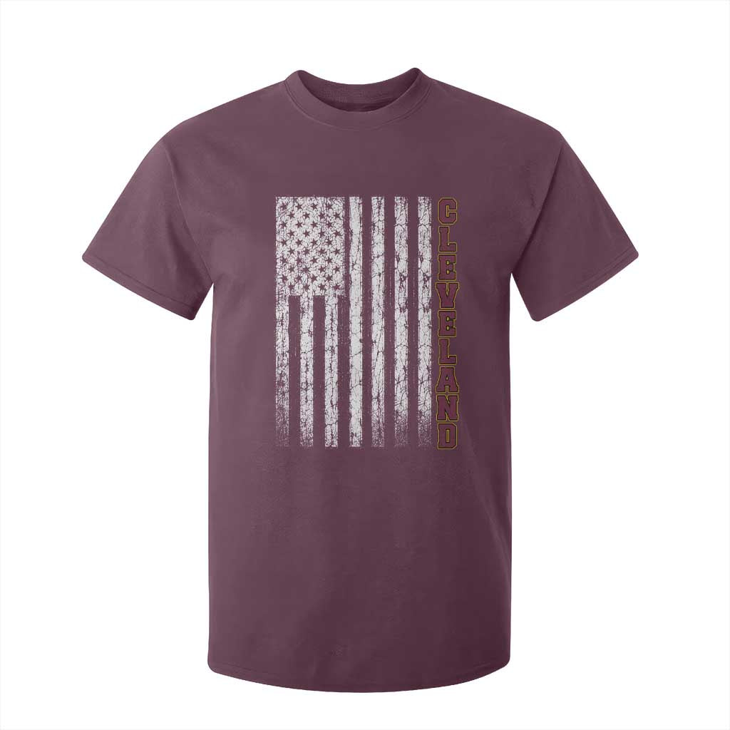Cleveland Ohio State Pride Vintage American Flag T Shirt For Kid Vintage American Flag Ohio State Pride TS11 Maroon Print Your Wear