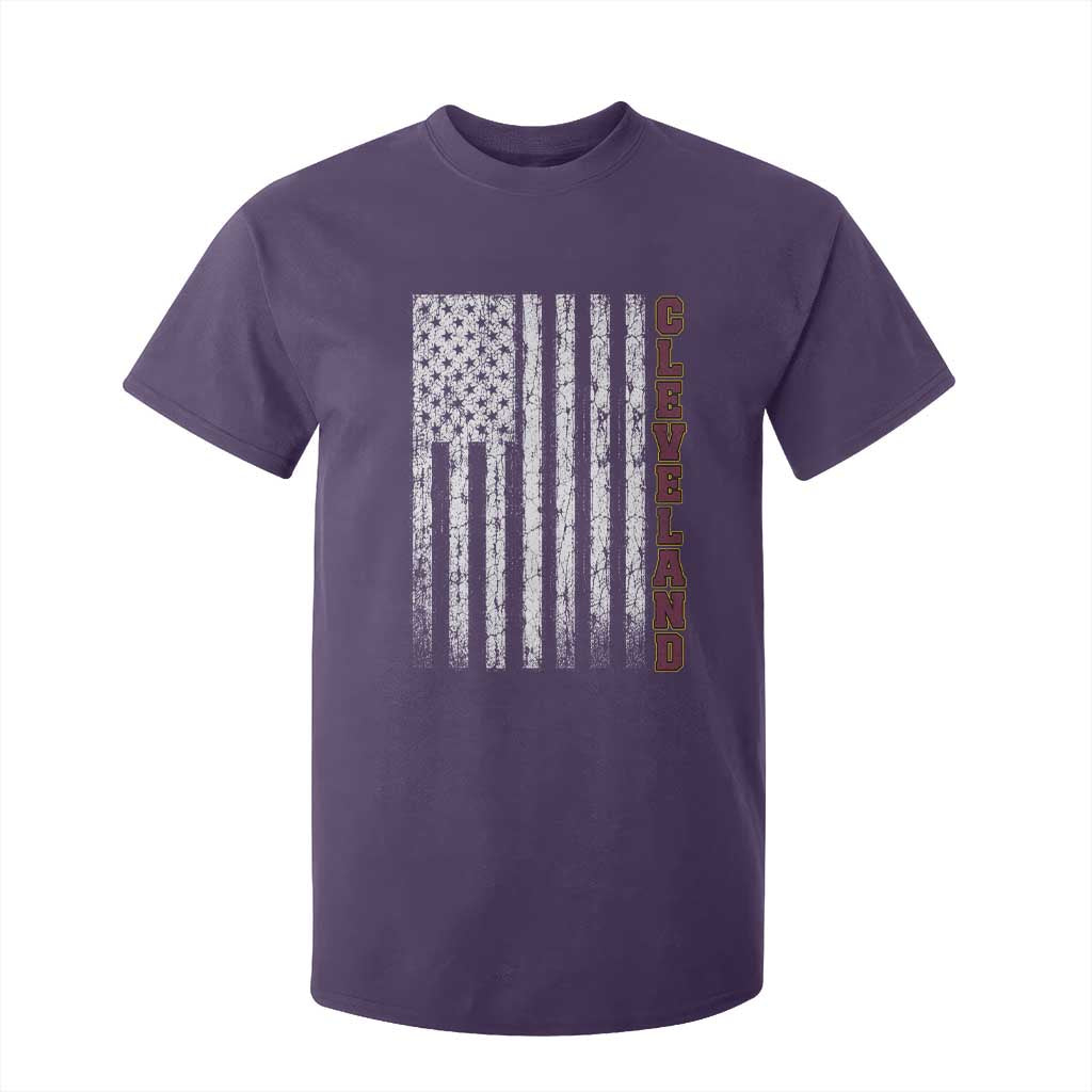 Cleveland Ohio State Pride Vintage American Flag T Shirt For Kid Vintage American Flag Ohio State Pride TS11 Purple Print Your Wear