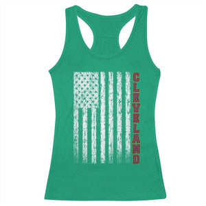 Cleveland Ohio State Pride Vintage American Flag Racerback Tank Top Vintage American Flag Ohio State Pride TS11 Irish Green Print Your Wear