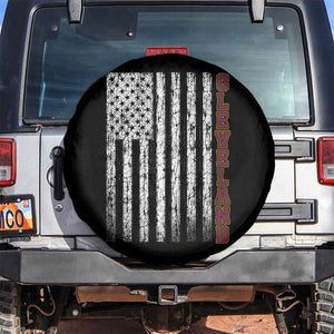 Cleveland Ohio State Pride Vintage American Flag Spare Tire Cover Vintage American Flag Ohio State Pride TS11 No hole Black Print Your Wear