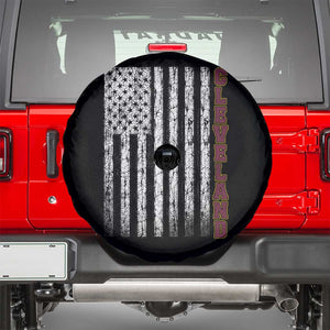 Cleveland Ohio State Pride Vintage American Flag Spare Tire Cover Vintage American Flag Ohio State Pride TS11 Black Print Your Wear