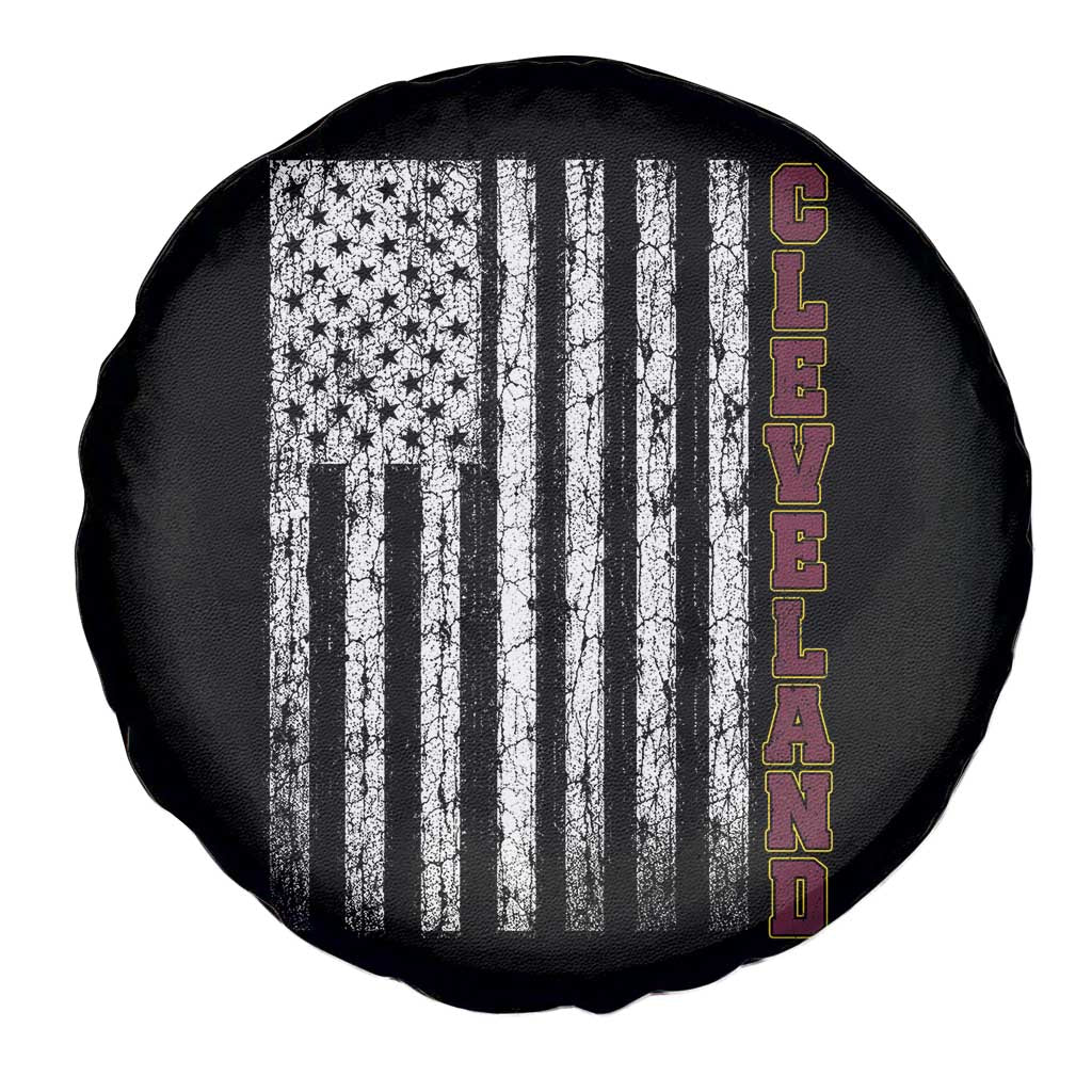 Cleveland Ohio State Pride Vintage American Flag Spare Tire Cover Vintage American Flag Ohio State Pride TS11 Print Your Wear