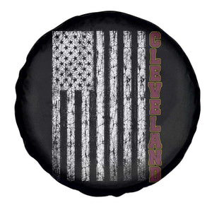 Cleveland Ohio State Pride Vintage American Flag Spare Tire Cover Vintage American Flag Ohio State Pride TS11 Print Your Wear