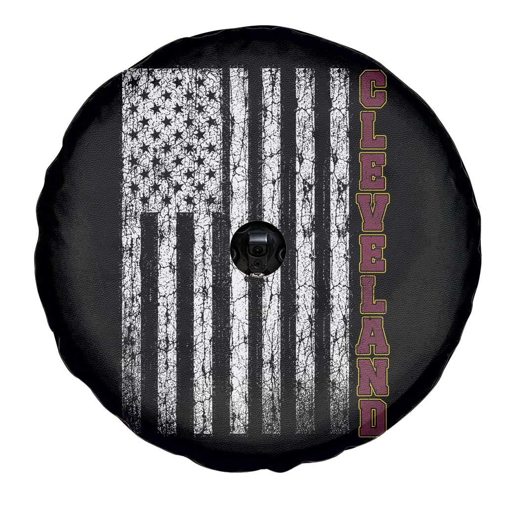 Cleveland Ohio State Pride Vintage American Flag Spare Tire Cover Vintage American Flag Ohio State Pride TS11 Print Your Wear