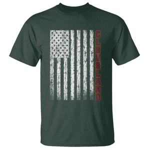 Cleveland Ohio State Pride Vintage American Flag T Shirt Vintage American Flag Ohio State Pride TS11 Dark Forest Green Print Your Wear