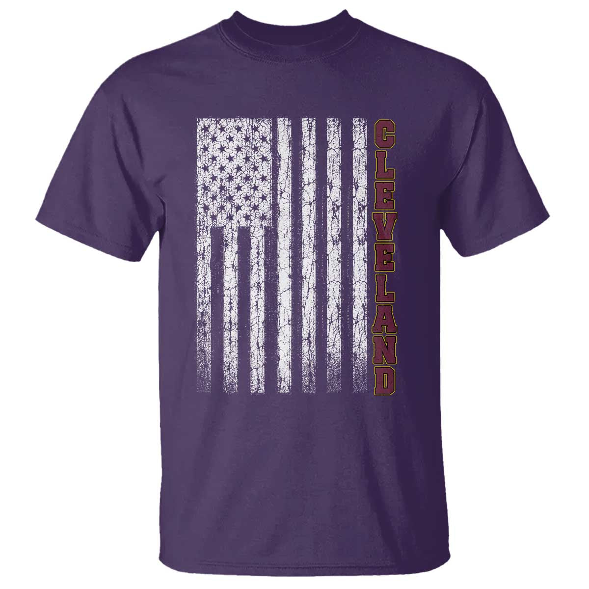 Cleveland Ohio State Pride Vintage American Flag T Shirt Vintage American Flag Ohio State Pride TS11 Purple Print Your Wear